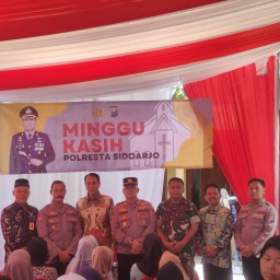 Polresta Sidoarjo Gelar Minggu Kasih di Rumah Ibadah Desa Kemuning