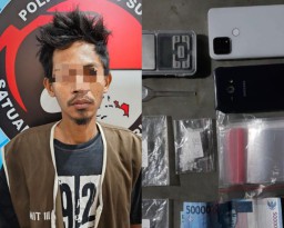 Seorang Kuli Bangunan Nyambi Kurir Sabu Dibekuk Satresnarkoba Polrestabes Surabaya