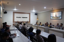Polres Tabanan ikuti Giat Supervisi Team Biro Ops Polda Bali, Ceking Aplikasi Dors ,EWS, SOT dan 110