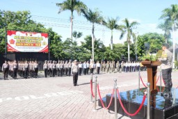 Apel Gelar Pasukan Polres Nganjuk dan Kodim 0810/Nganjuk Dalam Rangka Bulan Bakti TNI –Polri Tahun 2024
