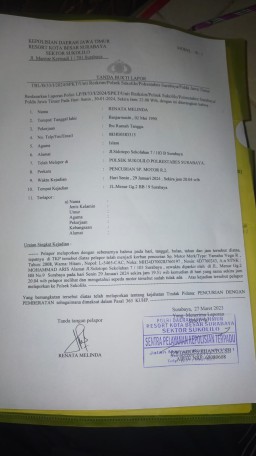 Wartawan Media Online Informasi-Realita.net Motornya Dicuri Maling