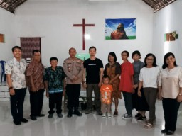 Cooling System Pasca Coblosan Pemilu, Polres Magetan Sambang Jemaat Gereja di Minggu Kasih