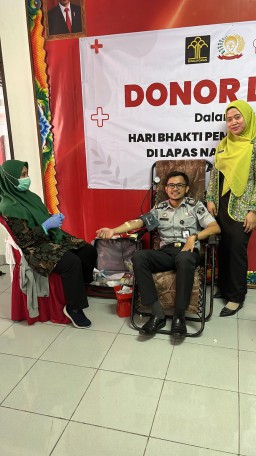 Semarak HBP Ke-60 Tahun, Lapas Narkotika Kelas IIA Pamekasan Kanwil Kemenkumham Jatim Gelar Donor Darah