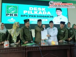 Didampingi Para Pendukungnya, H. Usman, M.Kes Optimis dan Resmi Daftarkan diri Maju Pilkada Sidoarjo 2024 di Kantor PKB