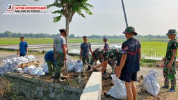 Satgas TMMD ke-120 Kodim 0816/Sidoarjo Laksanakan Normalisasi Sungai di Desa Penambangan