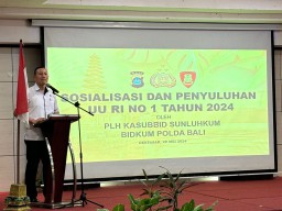 Sosialisasi dan Penyuluhan UU RI No 1 Tahun 2024 oleh PLH Kasubbid sunluhkum bidkum Polda Bali