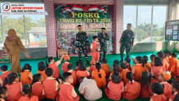 Satgas TMMD ke-120 Kodim 0816/Sidoarjo Berikan Wawasan Kebangsaan kepada Siswa dan Siswi TK Darma Wanita Persatuan Desa Penambangan