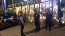Polsek Kuta Utara Blue Light Patrol Sambangi Tempat Strategis di Jalan Batu Belig