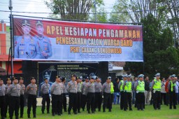 Polres Bondowoso Laksanakan Apel Dalam Kesiapan Pengamanan Pengesahan PSHT