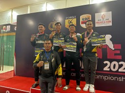Bripda Dito, Personel Polres Pelabuhan Tanjung Perak Raih Juara I Lomba Karate Piala Kapolri Cup-2024