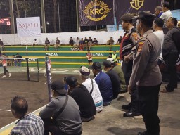 Unit Samapta Polsek Kuta Utara Amankan Turnamen Bola Voly Macan Cup III