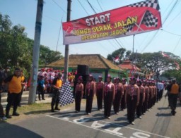 Kecamatan Jabon Menggelar Lomba Gerak Jalan Dalam Rangka Memperingati HUT Kemerdekaan RI Ke-79