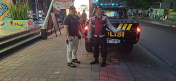 Jelang Subuh Samapta Polsek Kuta Utara Blue Light Patrol Susuri Jalan Petitenget