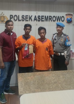 Rusak Gembok Pagar 2 orang Pelaku Curanmor Berhasil di Amankan Unit Reskrim Polsek Asemrowo