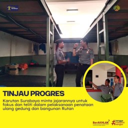 Kepala Rutan Tinjau Progres Penataan Ulang Gedung dan Bangunan Rutan Kelas I Surabaya