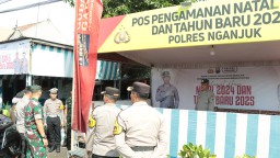 Kapolres Nganjuk dan Forkopimda Tinjau Kesiapan Pos Pengamanan Operasi Lilin 2024