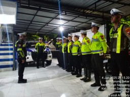Antisipasi Balap Liar dan Tawuran Remaja, Satlantas Polres Sampang Gelar Patroli Malam