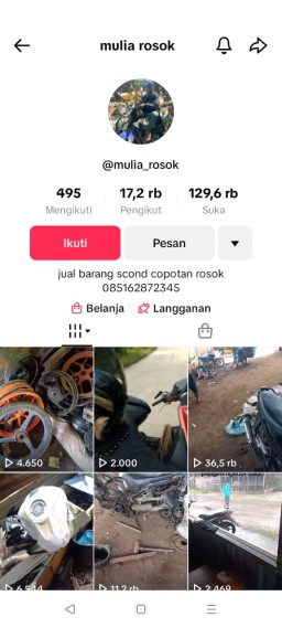 Profesi Wartawan Dicemarkan Oleh Akun TikTok @mulia rosok, Akunnya Ditengarai Sebagai Praktik Motor Bodong