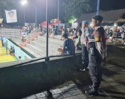 Minimalisir Kerawanan, Polsek Abiansemal Amankan Turnamen Bola Voli Poryuda Cup