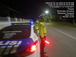 Antisipasi Balap Liar, Satlantas Polres Sampang Rutin Gelar Patroli Malam