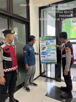 Antisipasi Cuaca Ekstrem, Unit Patroli Kota Presisi Polres Pelabuhan Tanjung Perak Koordinasi dengan BMKG