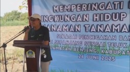 Memperingati Hari Lingkungan Hidup, Diadakan Penanaman Rumput Vetiver Di Sepanjang Kali Lamong Desa Bulurejo