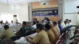 Polres Nganjuk Gelar Rakor Pengamanan Pengesahan Warga Baru PSHT