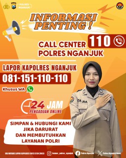 Polres Nganjuk Kampanyekan Layanan Call Center 110 dan WhatsApp Lapor Kapolres