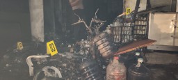 Diduga BBM Tumpah Hingga Pom Mini di Martajazah Terbakar, Polres Bangkalan Sigap Berikan Pertolongan