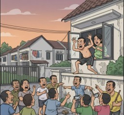 Warga Geruduk Perumahan di Sungai Mengkuang, Kepsek NL SDN Kayong Utara Diduga Mesum Bersama MT