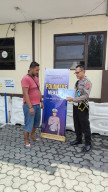 Tetap Semangat Anggota Petugas Samsat Utara, Gelorakan Polantas Menyapa, dengan 3S Kepada Wajib Pajak