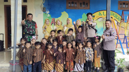 Polisi Ajak Anak TK Pertiwi 2 Demangan Senam Ceria Lewat Program AIH