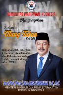 HUT ke-59 Agus Andrianto, Ketua Umum KWI Doakan Kesehatan dan Kesuksesan dalam Mengemban Amanah Negara