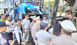 Operasi Keselamatan Semeru 2026 Ditlantas Polda Jatim Gelar Ramp Chek Angkutan Umum