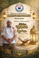 Ketua Umum (KWI) Mengucapkan Selamat Menyambut Malam Nuzulul Qur'an 17 Ramadan 1977 Hijriyah