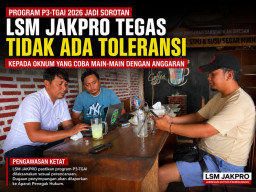 Program P3-TGAI 2026 Jadi Sorotan, LSM JAKPRO Tegaskan Tidak Ada Toleransi bagi Oknum yang Bermain dengan Anggaran