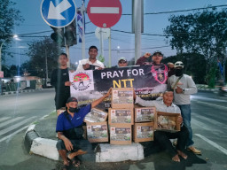 Solidaritas FP-NTT Gelar Penggalangan Dana untuk Korban Bencana Alam di NTT, Digelar Dua Hari di Jalan MERR Surabaya
