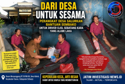 Dari Desa untuk Sesama, Perangkat Desa Salurkan Sembako bagi Driver Ojol Sebatang Kara Korban Laka
