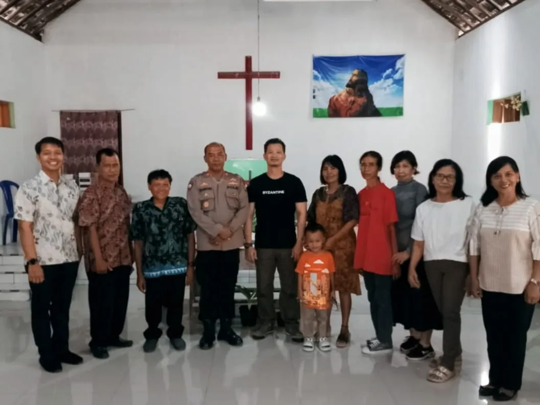 Cooling System Pasca Coblosan Pemilu, Polres Magetan Sambang Jemaat Gereja di Minggu Kasih