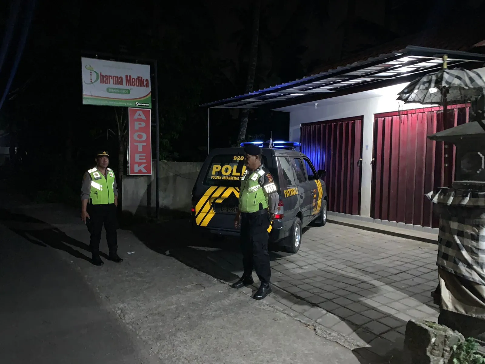 Polsek Abiansemal Intensifkan Guna Tekan Potensi Kejahatan di Malam Hari
