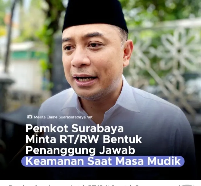 Pemerintah Kota Surabaya Meminta RT/Rw Penanggung Jawab Pengamanan Mudik