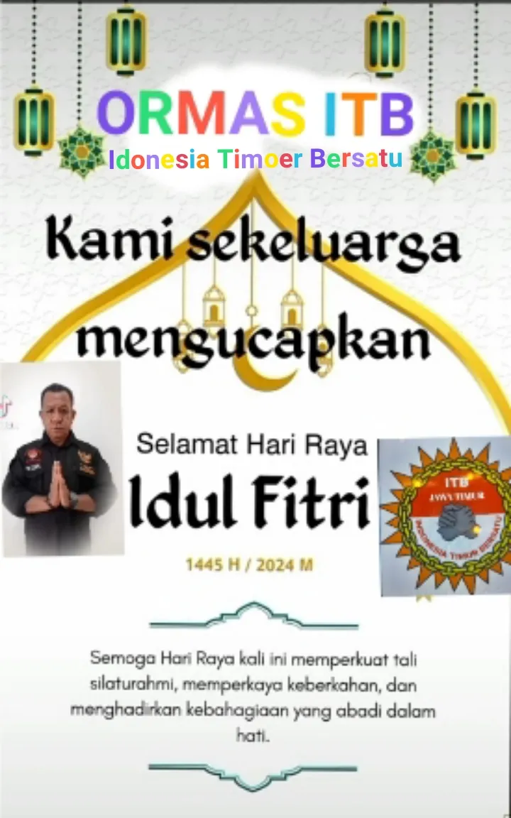 Keluarga Besar Ormas Indonesia Timoer Bersatu (ITB) DPW Jawa Timur Mengucapkan Selamat Hari Raya Idhul Fitri 1445 Hijriyah