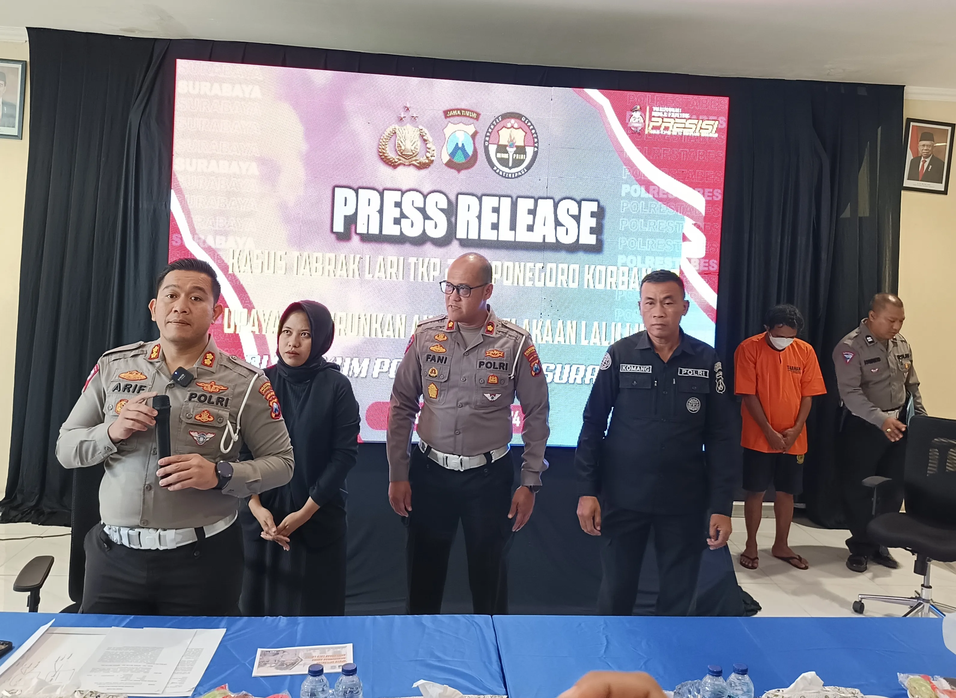 Satlantas Polrestabes Surabaya Amankan Pelaku Tabrak Lari di Jalan Diponegoro