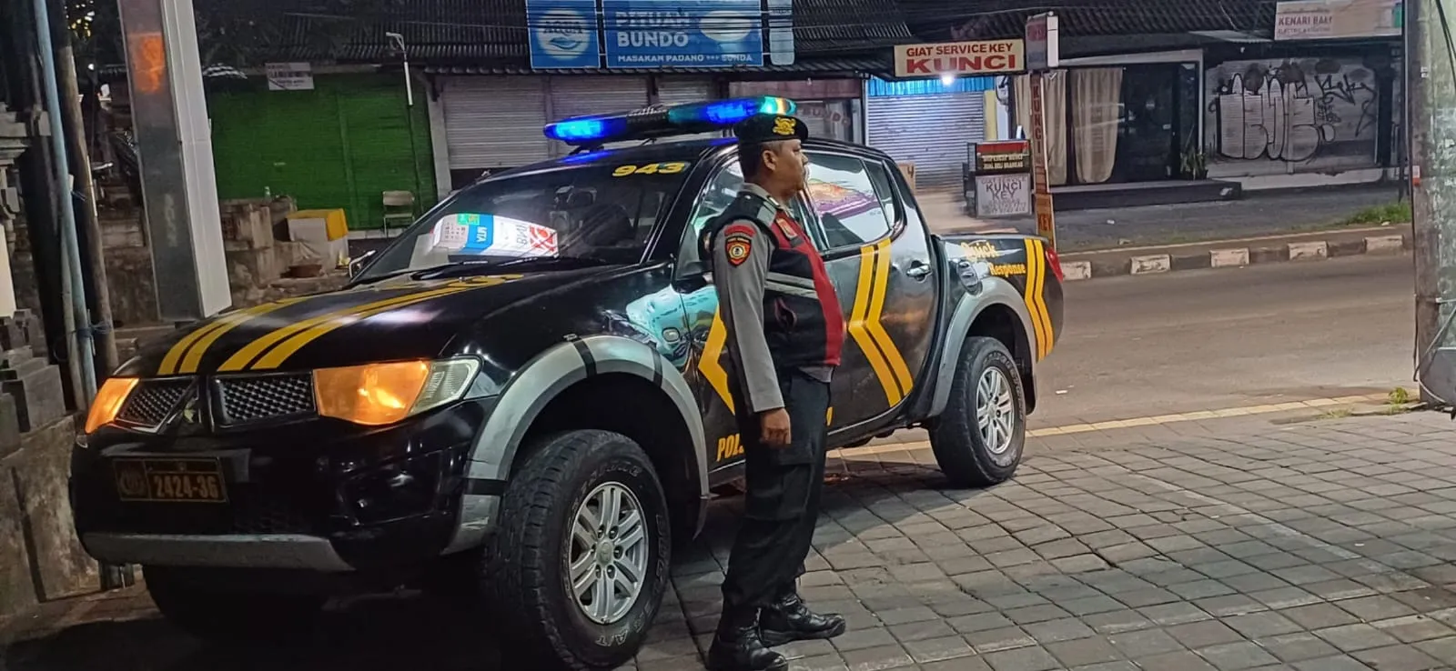 Cegah Aksi Kejahatan, Polsek Kuta Utara Pertajam Blue Light Patrol