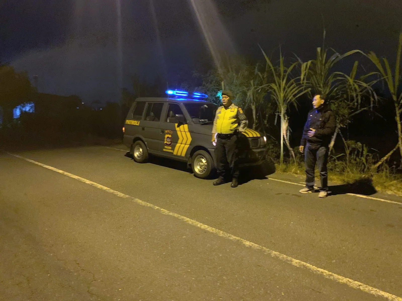 Beri Rasa Aman, Blue Light Patrol Polsek Abiansemal Strong Point di Titik Rawan