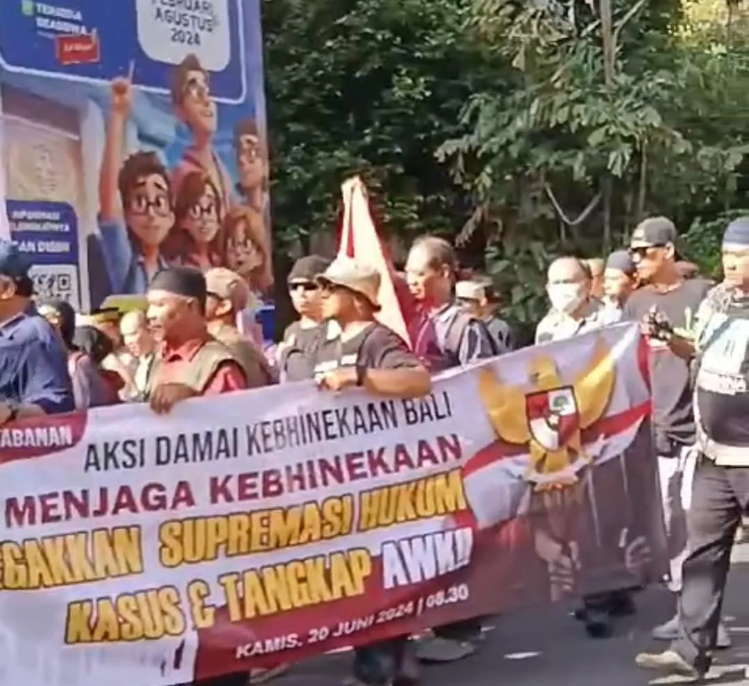 Unjuk Rasa Damai di Polda Bali, Aliansi Kebhinekaan Tuntut AWK di Tangkap dan Diproses Sesuai Dengan Hukum Yang Berlaku