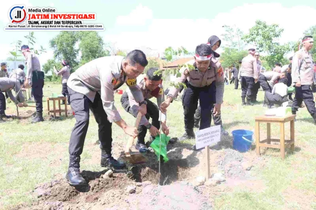 Polresta Sidoarjo Laksanakan Ketahanan Pangan dan Bantu Petani
