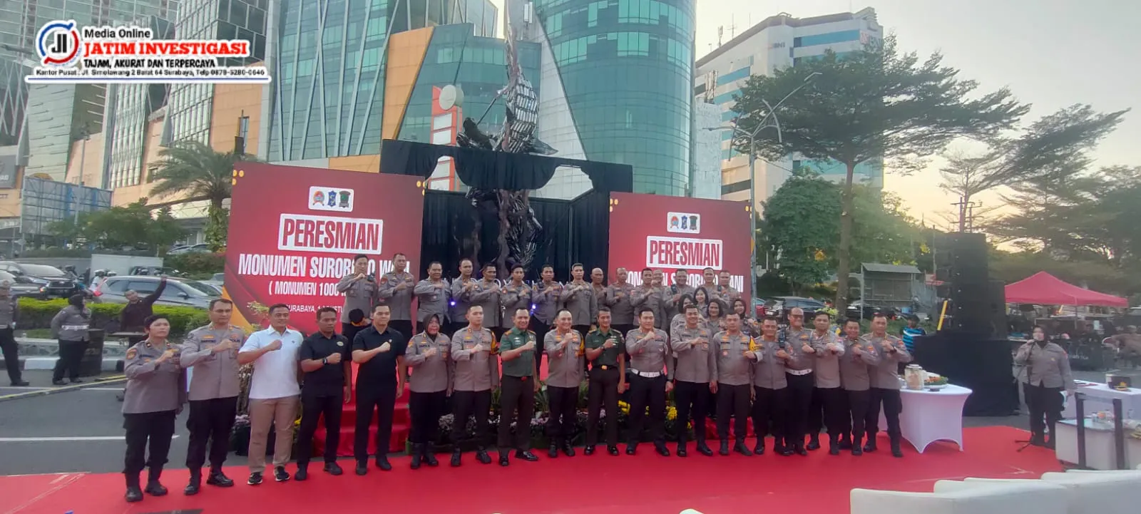 Peresmian Monumen Suroboyo Wani 1000 Knalpot Brong Oleh Kapolrestabes dan Walikota Surabaya