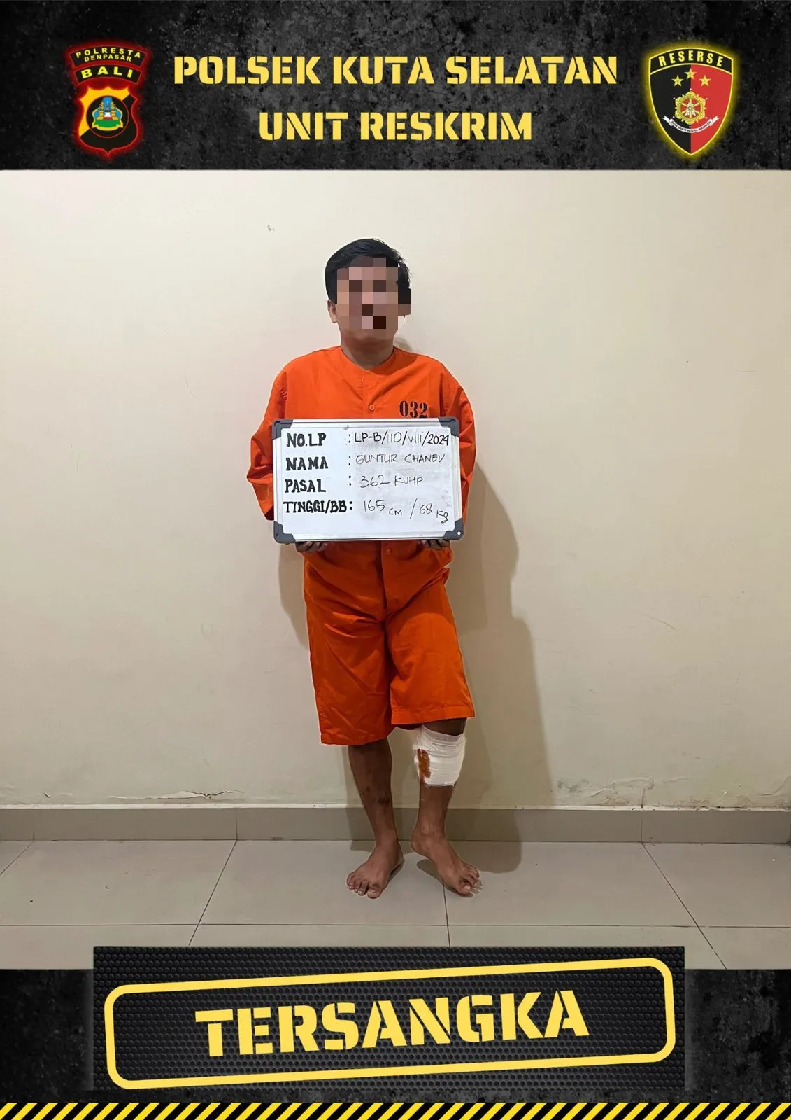 Spesialis Curanmor dan Pencurian HP di 12 TKP di Kuta Selatan Berhasil di Ringkus