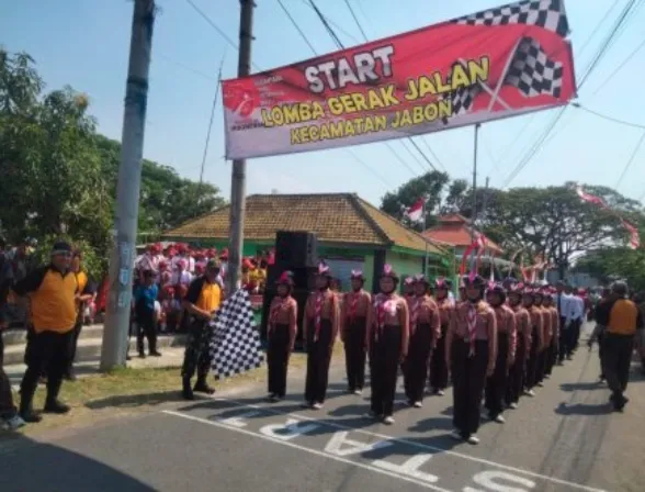 Kecamatan Jabon Menggelar Lomba Gerak Jalan Dalam Rangka Memperingati HUT Kemerdekaan RI Ke-79